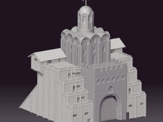 Model 3D Złotych Wrót w Kijowie do druku 3D