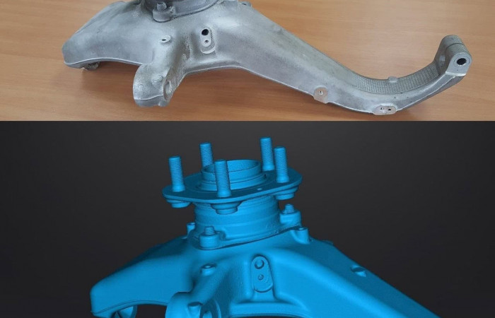 Skanowanie 3D części samochodu Tesla