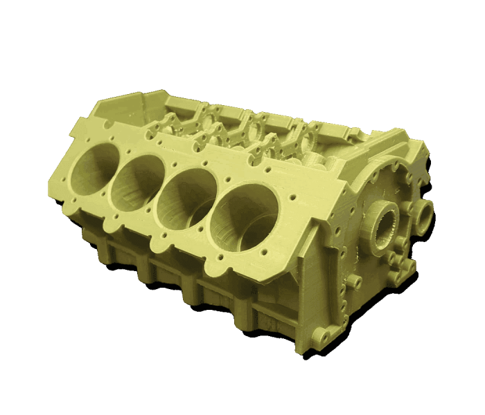 FDM 3D-druk prototypu bloku silnika spalinowego