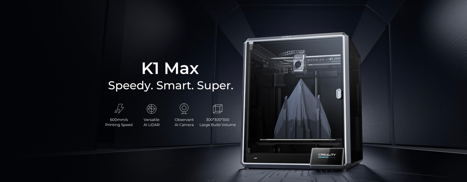 Inteligentna drukarka 3D Creality K1 Max wyposażona w skaner AI LiDAR