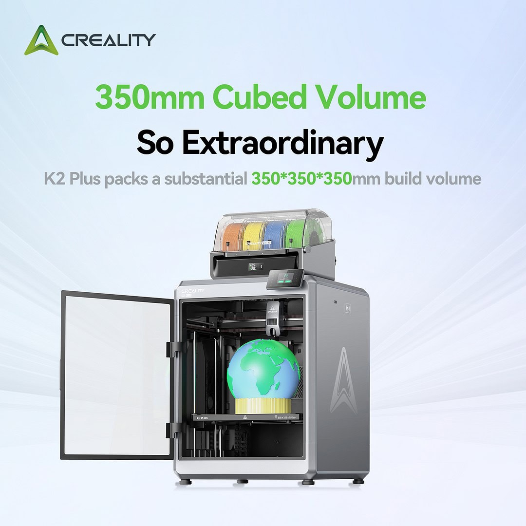Imponująca objętość robocza Creality K2 Plus 350x350x350 mm